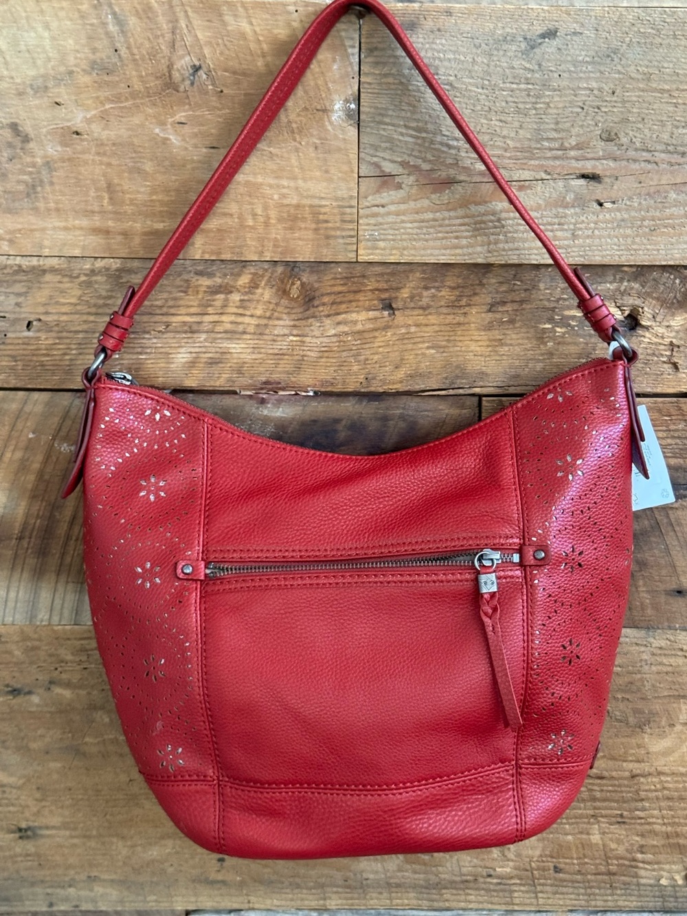 NWT The Sak Sequoia Leather Hobo Bag - Cayenne Mandala Perf Red